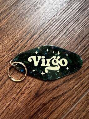 Virgo Zodiac Motel Keychain